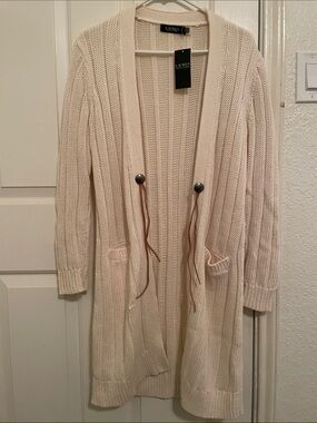 Ralph Lauren Neutral Cream Cable Knit Sweater